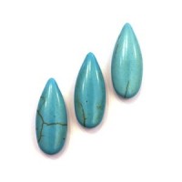 Perles Semi Précieuses - Perle larme 25mm en pierre turquoise