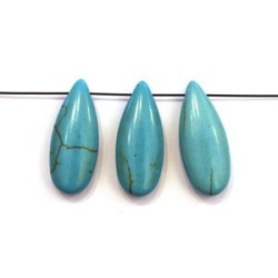 Perles Semi Précieuses - Perle larme 25mm en pierre turquoise