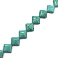 Perles Semi Précieuses - Perle losange 13mm en pierre turquoise