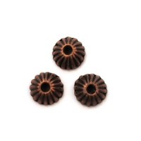 Perles coupelles intercalaires en métal 9mm cuivre