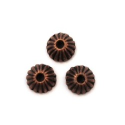 Perles coupelles intercalaires en métal 9mm cuivre