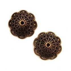 Perles coupelles larges 18mm bronze
