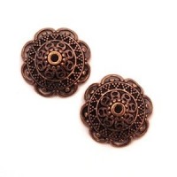 Perles coupelles larges 18mm cuivre