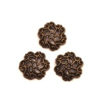 Perle en métal coupelles 12mm bronze