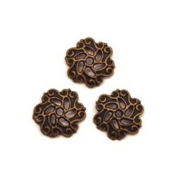 Perle en métal coupelles 12mm bronze