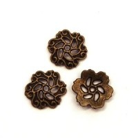 Perle en métal coupelles 12mm bronze