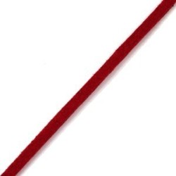 Lacet suédine - cordon en suédine plat 3mm rouge