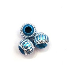 Perles Aluminium - Perles en aluminium 8mm bleu turquoise