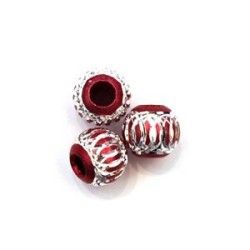 Perles Aluminium - Perles en aluminium 8mm rouge