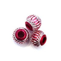 Perles Aluminium - Perles en aluminium 10mm fuchsia