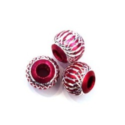 Perles Aluminium - Perles en aluminium 10mm fuchsia