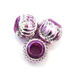 Perles Aluminium - Perles en aluminium 13mm violet