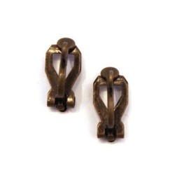 Clips d'oreilles bronze, attaches clips 2 paires
