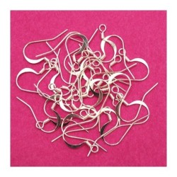 25 paires boucles d'oreilles américaines aplaties argentées