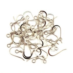 25 paires boucles d'oreilles américaines aplaties vieil argent
