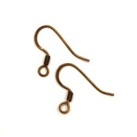 5 paires boucles d'oreilles américaines aplaties bronze