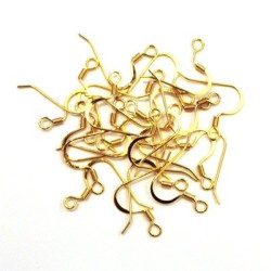 25 paires boucles d'oreilles américaines aplaties dorées