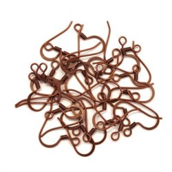 25 paires boucles d'oreilles américaines aplaties cuivre