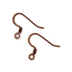 5 paires boucles d'oreilles américaines aplaties cuivre
