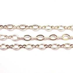Chaîne maille fantaisie 7,5mm argentée