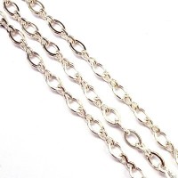 Chaîne maille fantaisie 7,5mm argentée