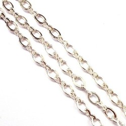 Chaîne maille fantaisie 7,5mm argentée