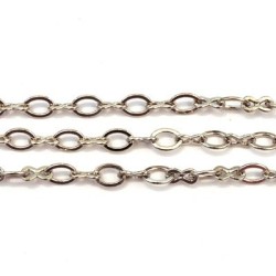 Chaîne maille fantaisie 7,5mm argent vieilli