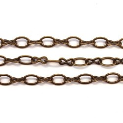 Chaîne maille fantaisie 7,5mm bronze