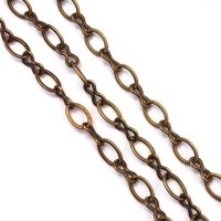 Chaîne maille fantaisie 7,5mm bronze
