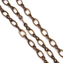Chaîne maille fantaisie 7,5mm bronze