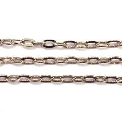 Chaîne maille ovale 7mm argent vieilli