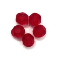 Perles à facettes 6mm rouge mat x20
