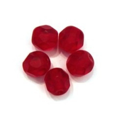 Perles à facettes 6mm rouge mat x20