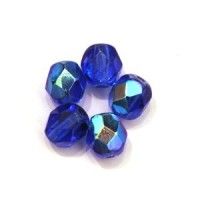 Perles à facettes 6mm bleu marine AB x20