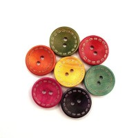 Perles boutons en bois 20mm