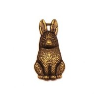 2 Breloques lapin en métal bronze 25mm