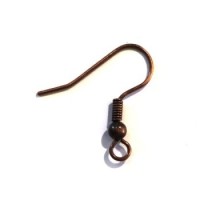 5 paires crochets boucles d'oreilles américaines cuivre