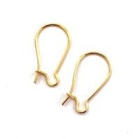 Apprêts Boucles d'Oreilles - Crochets d'oreilles fil 18mm dorés x50