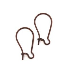 Crochets d'oreilles fil attaches dormeuses cuivre
