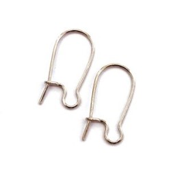 Crochets d'oreilles fil attaches dormeuses vieil argent