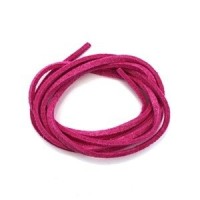 Lacet suédine - cordon en suédine plat 3mm fuchsia