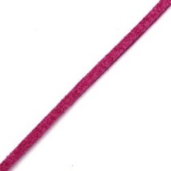Lacet suédine - cordon en suédine plat 3mm fuchsia