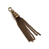 Pendentif pompon chainette bronze