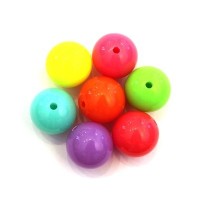 Perle acrylique fluo 16mm assortiment