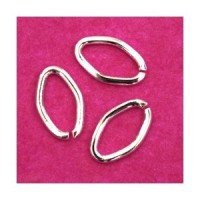 10 Anneaux ovales brisés argentés 16mm