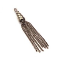 Pendentif pompon chainette vieil argent