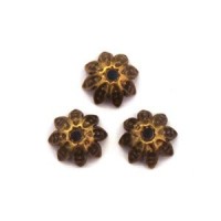 Perles coupelles fines en métal 10mm bronze