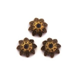 Perles coupelles fines en métal 10mm bronze