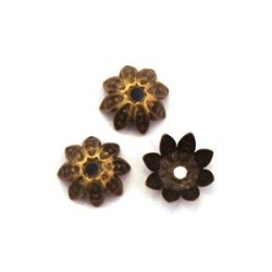 Perles coupelles fines en métal 10mm bronze