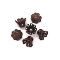 Perles calottes tulipe filigranées 7mm cuivre